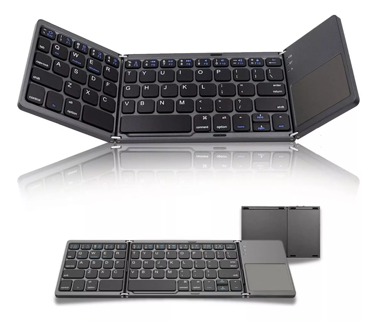 TECLADO INALAMBRICO PLEGABLE BLUETOOTH TOUCHPAD TABLET PC - 1