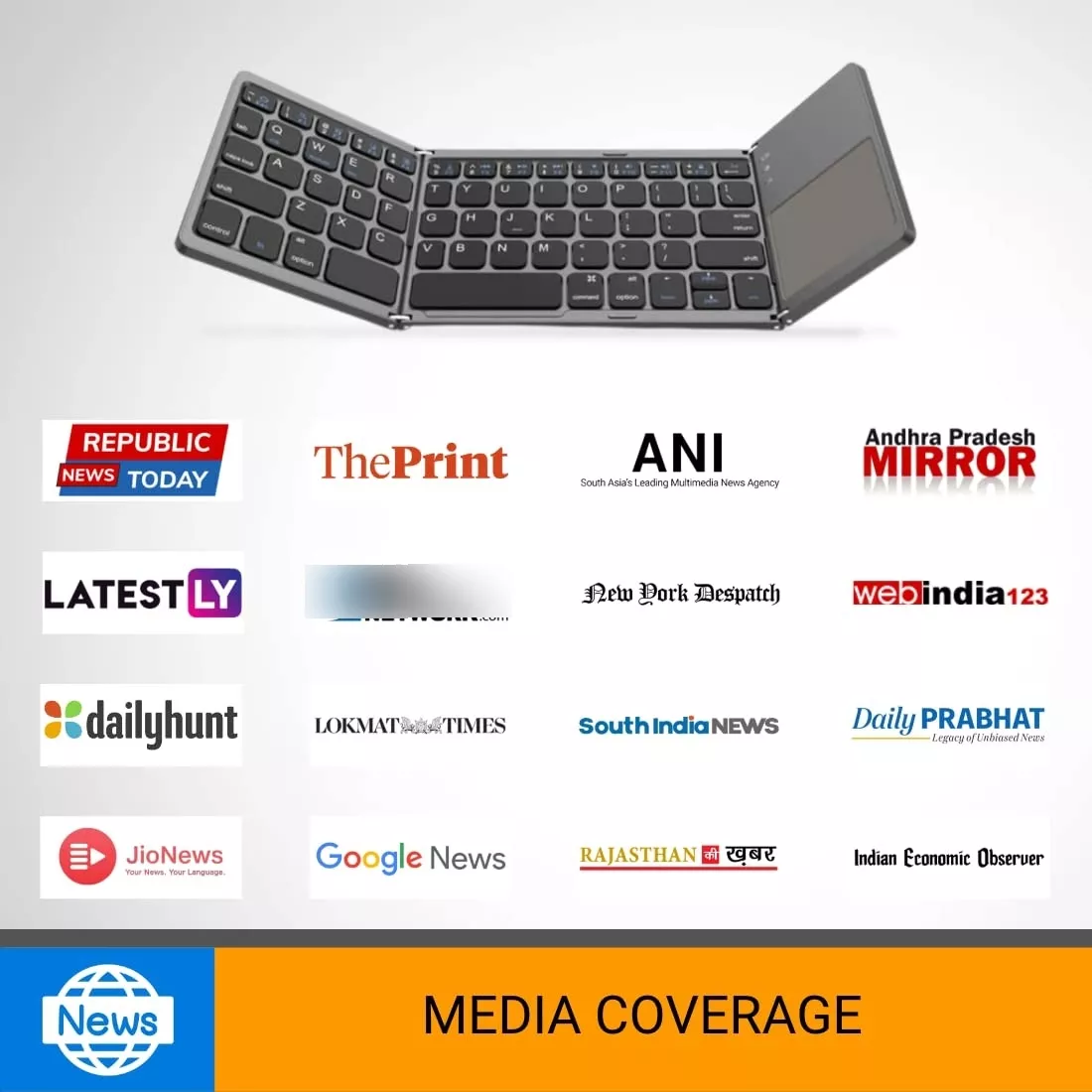 TECLADO INALAMBRICO PLEGABLE BLUETOOTH TOUCHPAD TABLET PC - 5