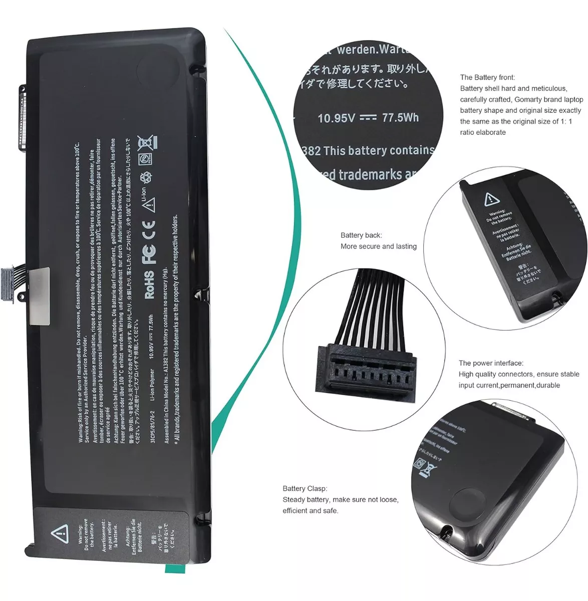 BATERIA A1382 PARA MACBOOK PRO 15.4 / A1286 NUEVA - 2