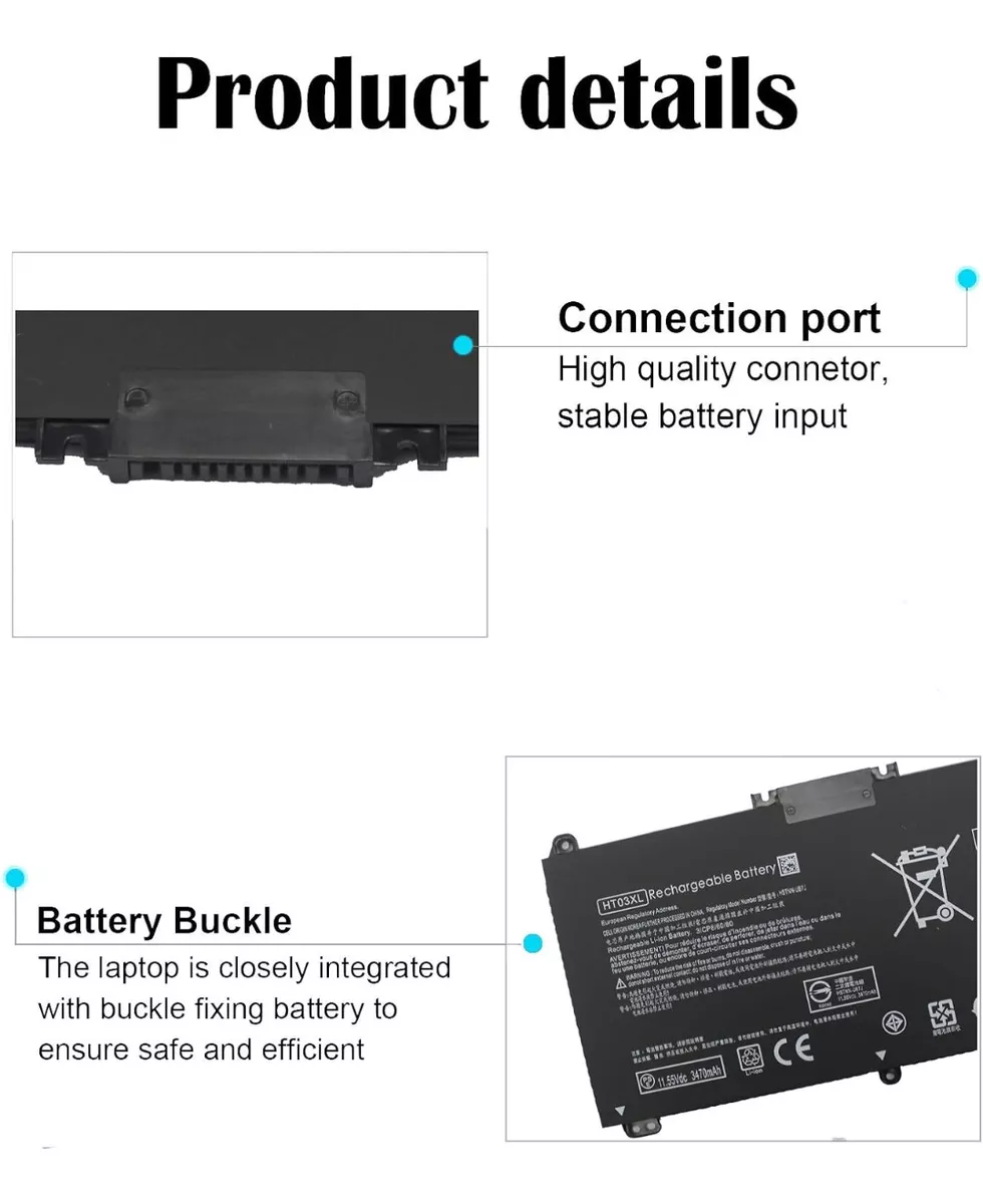 BATERIA (HT03XL) PARA NOTEBOOK HP PAVILION 15-CW1004LA NUEVA - 3