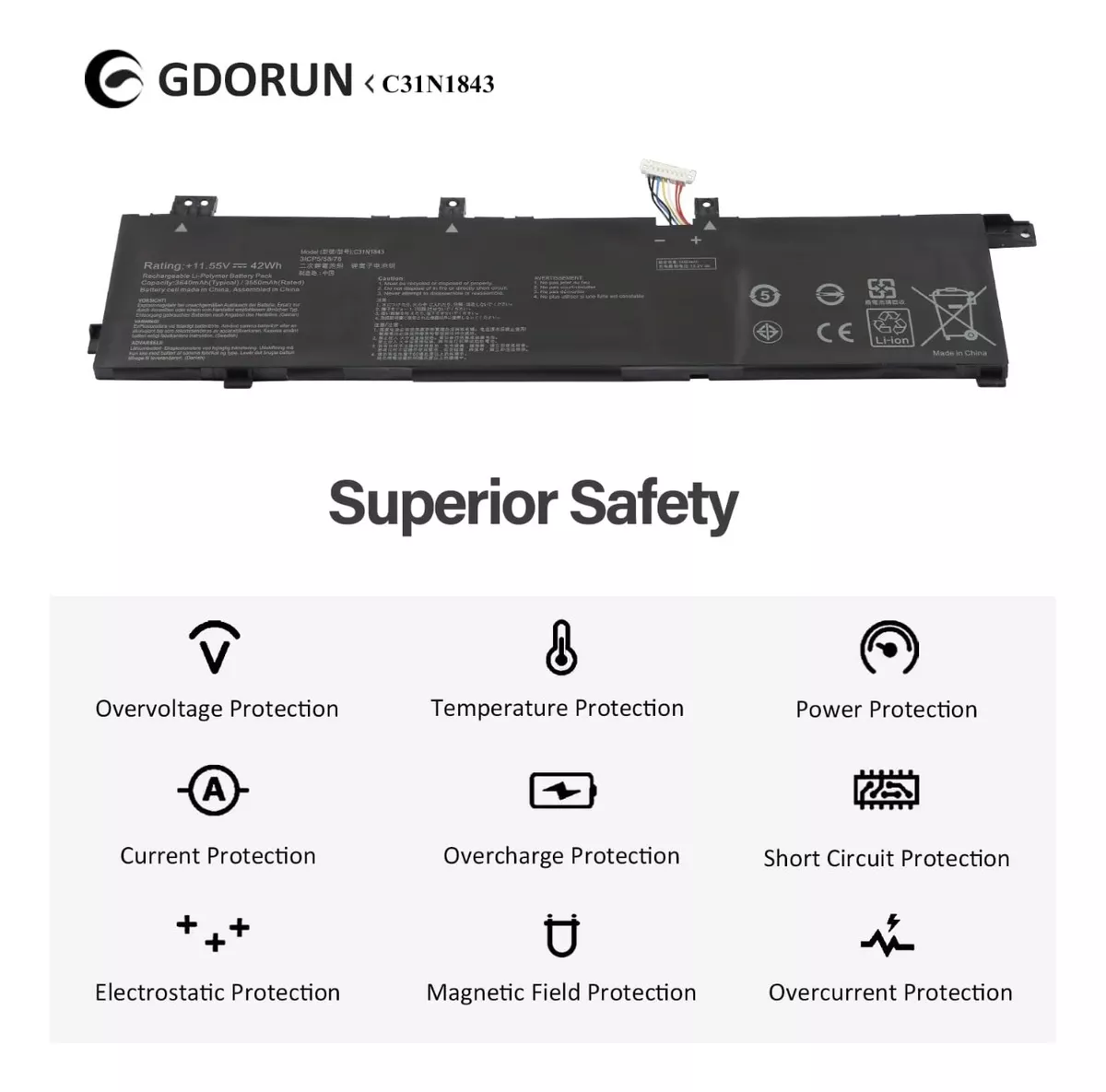 BATERÍA PARA ASUS (C31N1843) VIVOBOOK S14 S15 S532FA S432FL - 4