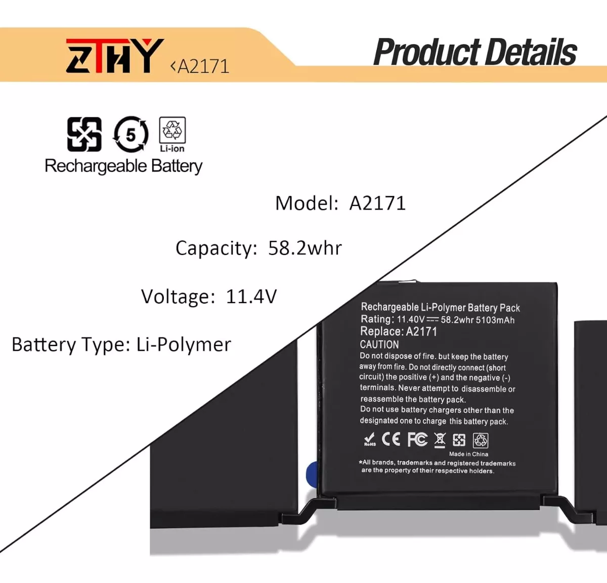 BATERÍA A2171 PARA MACBOOK PRO 13 TOUCHBAR A2289 NUEVA - 2