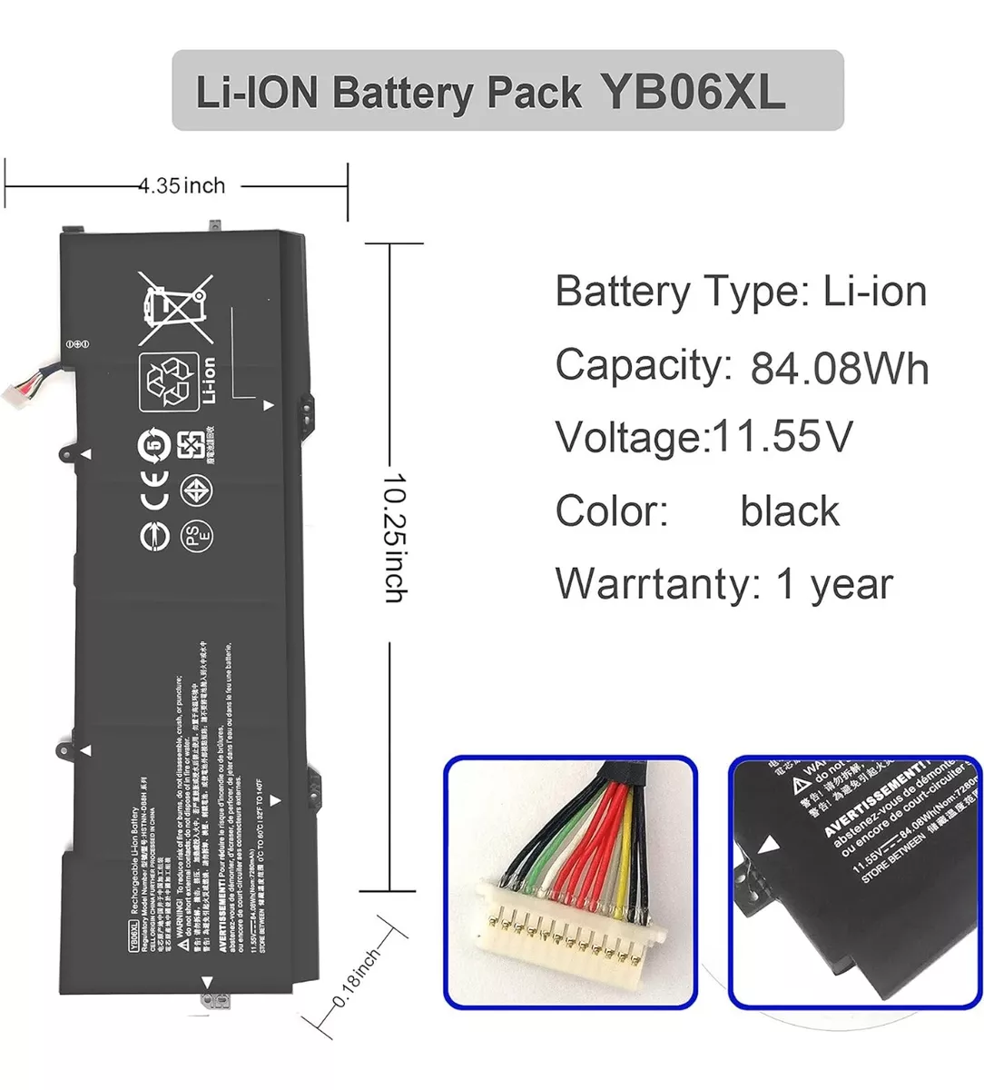 BATERIA (YB06XL) PARA HP SPECTRE X360 15-CH000 SERIES - 4