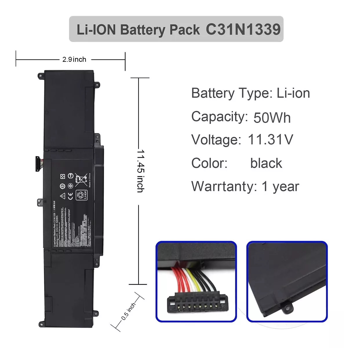 BATERÍA (C31N1339) PARA ASUS ZENBOOK UX303 UX303L UX303LA - 3