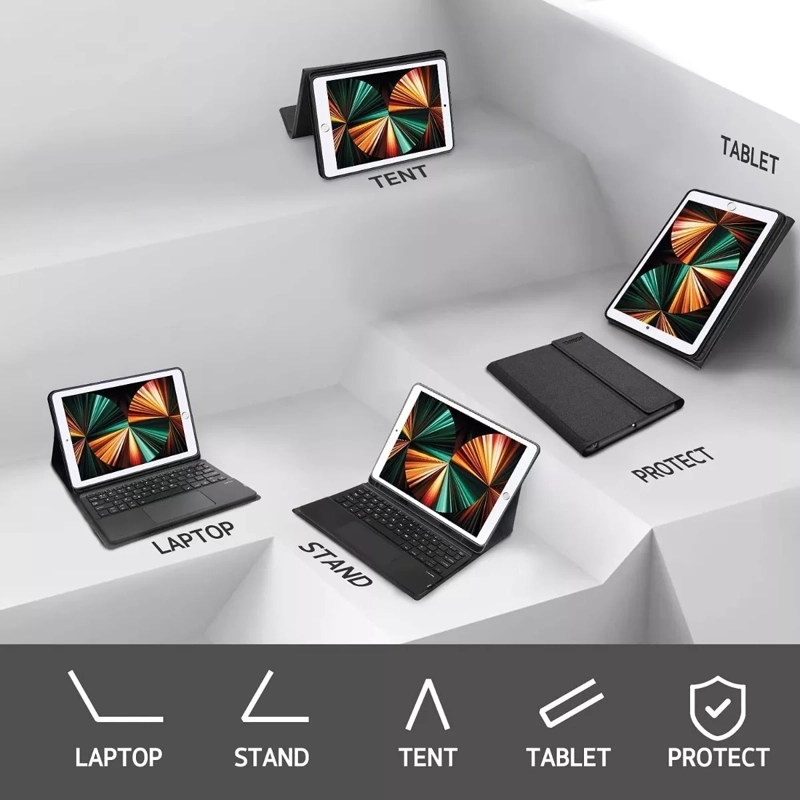 FUNDA CON TECLADO + TOUCHPAD + IPAD 9.7 5TA/6TA GEN - 4