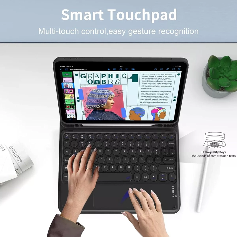 FUNDA CON TECLADO ESPAÑOL + TOUCHPAD PARA IPAD 10MA 10.9 GEN - 3