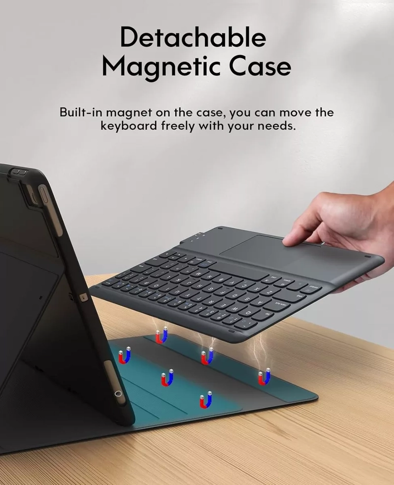 FUNDA CON TECLADO + TOUCHPAD + PARA IPAD 10.2 7MA/8VA - 4