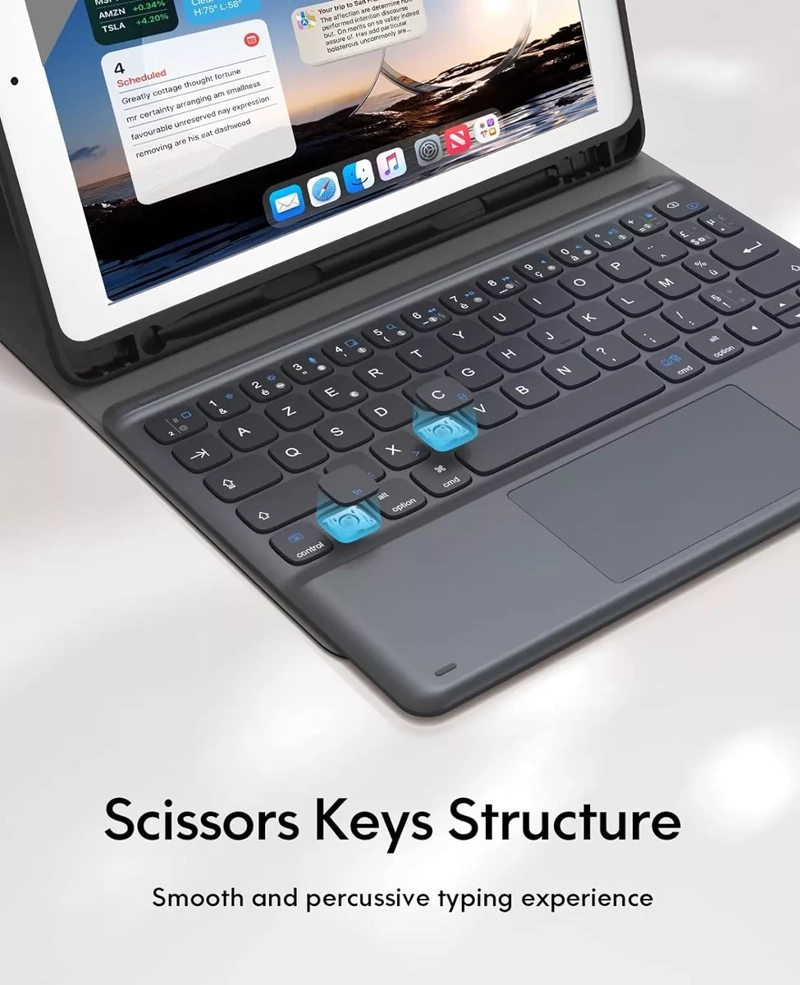 FUNDA CON TECLADO + TOUCHPAD + PARA IPAD 10.2 7MA/8VA - 5