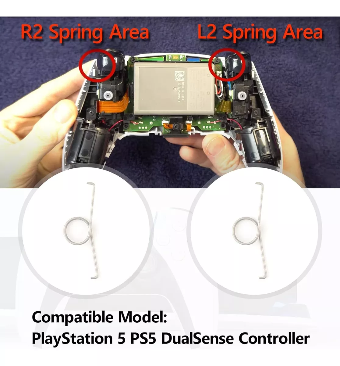 RESORTES BOTÓN DE GATILLO L2 R2 PARA CONTROL PS5 DUALSENSE - 5
