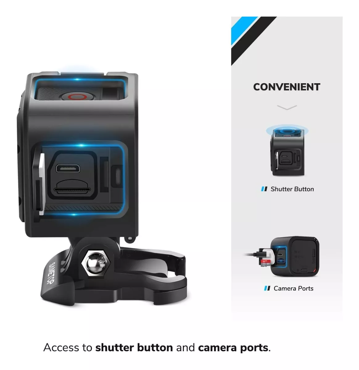 CARCASA FRAME PARA GOPRO SESION 4 Y 5 RESISTENTE FIRME - 4