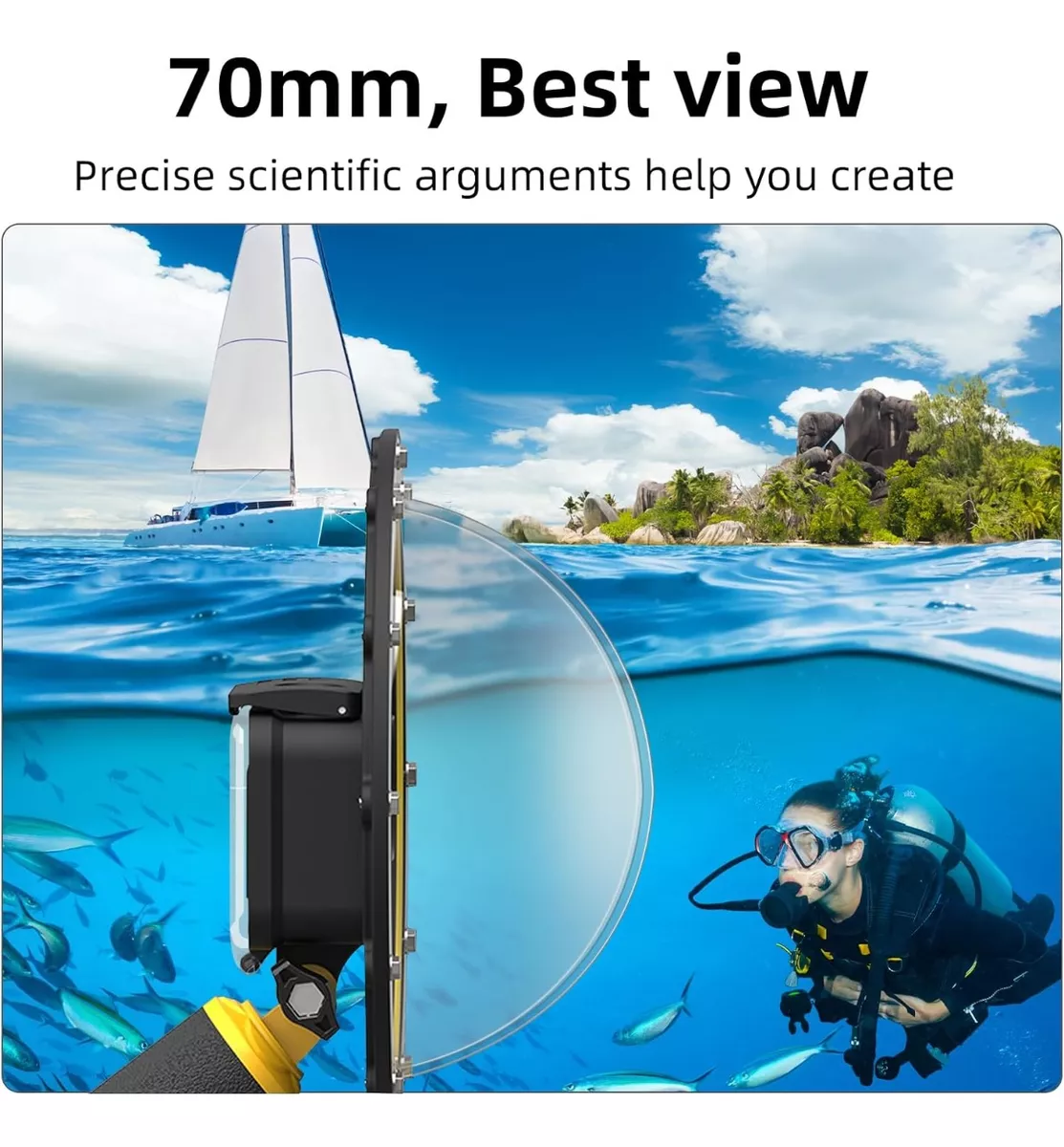 DOMO CARCASA BUCEO CÁMARA PARA GOPRO HERO 12 10 9 BLACK - 3