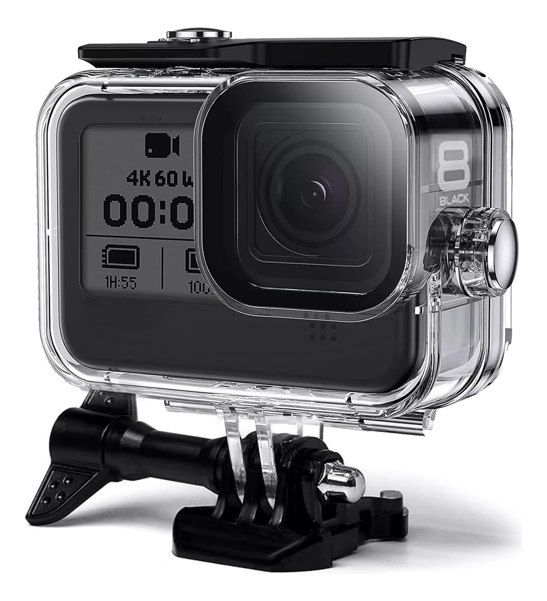 CARCASA 360 IMPERMEABLE SUMERGIBLE 60MTS PARA GOPRO HERO 8 - 1