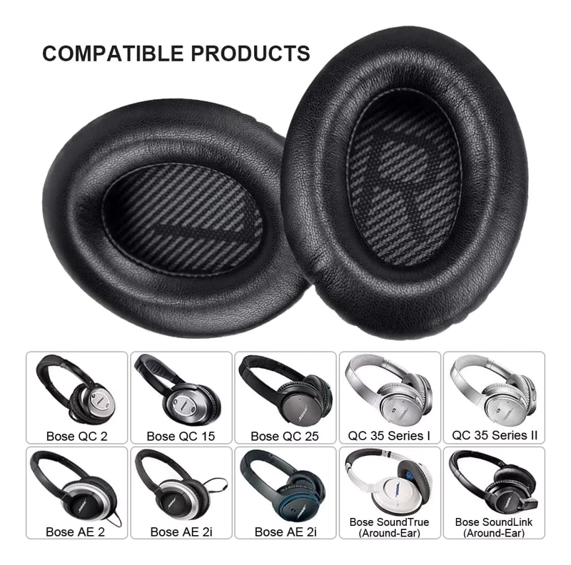 ALMOHADILLAS AUDIFONOS BOSE QUIETCOMFORT QC-35 QC-35 II AE2 NEGRO - 2