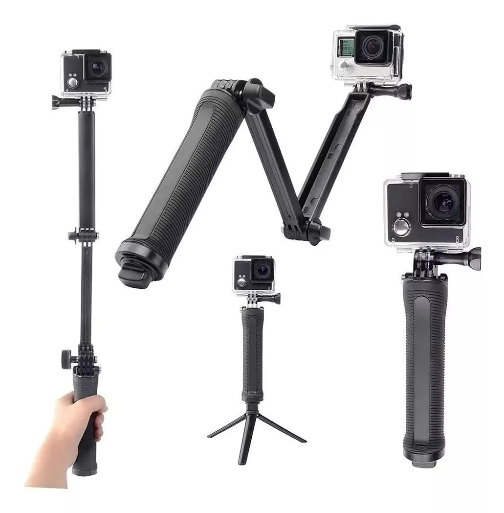 BASTON SELFIE 3EN1 WAY + TRÍPODE PLEGABLE PARA GO PRO 12 11 - 1