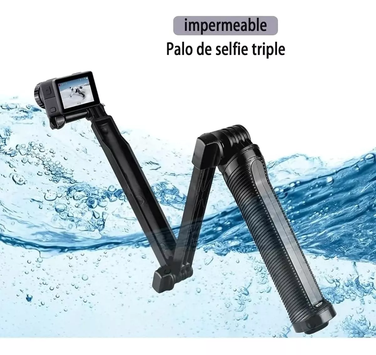 BASTON SELFIE 3EN1 WAY + TRÍPODE PLEGABLE PARA GO PRO 12 11 - 4