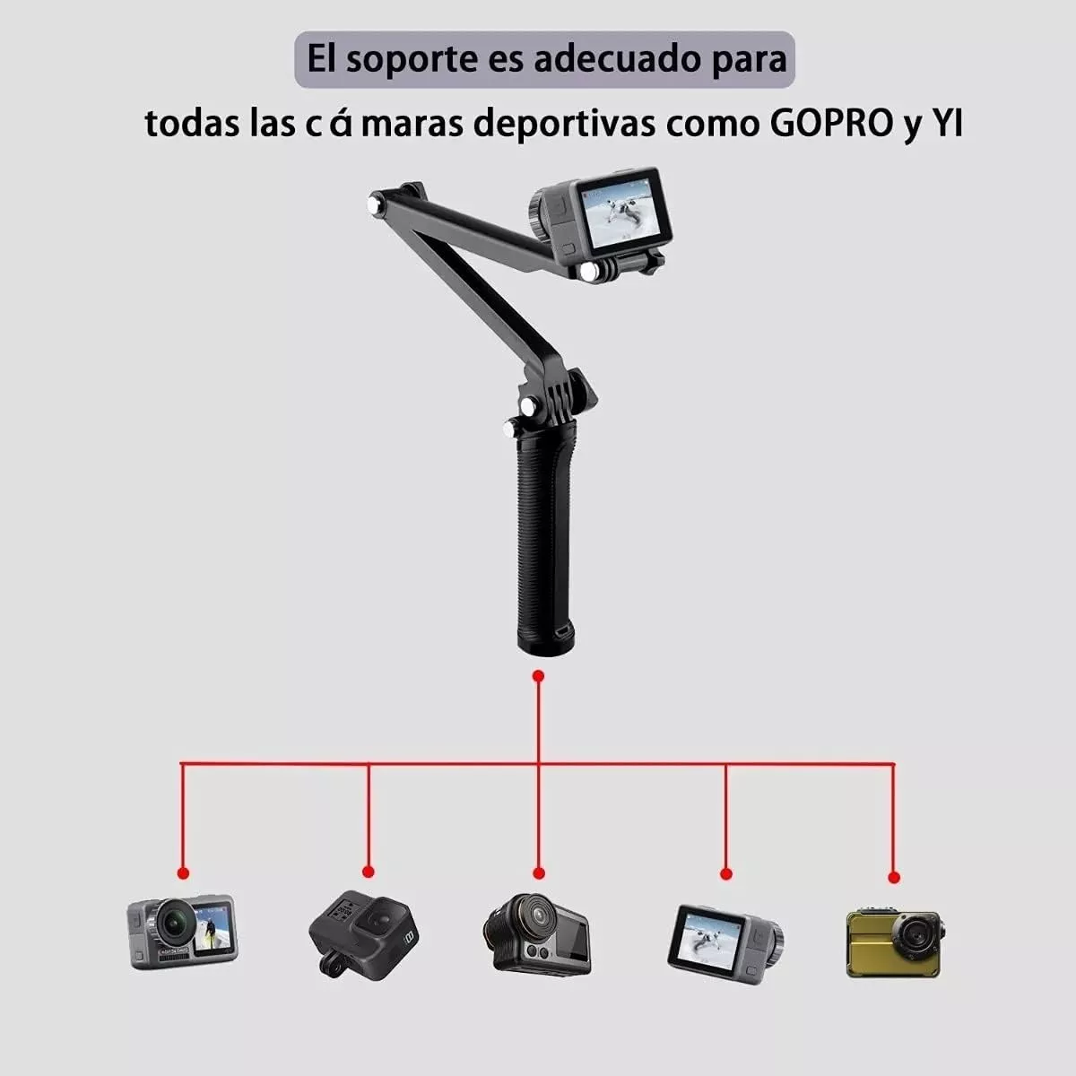 BASTON SELFIE 3EN1 WAY + TRÍPODE PLEGABLE PARA GO PRO 12 11 - 5