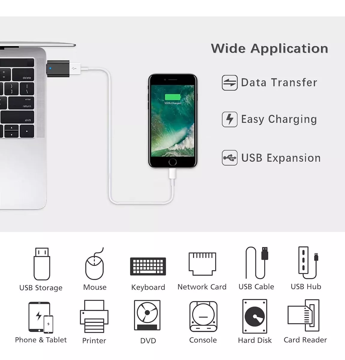 ADAPTADOR USB-C MACHO A USB 3.2 HEMBRA METALICO RESISTENTE - 3