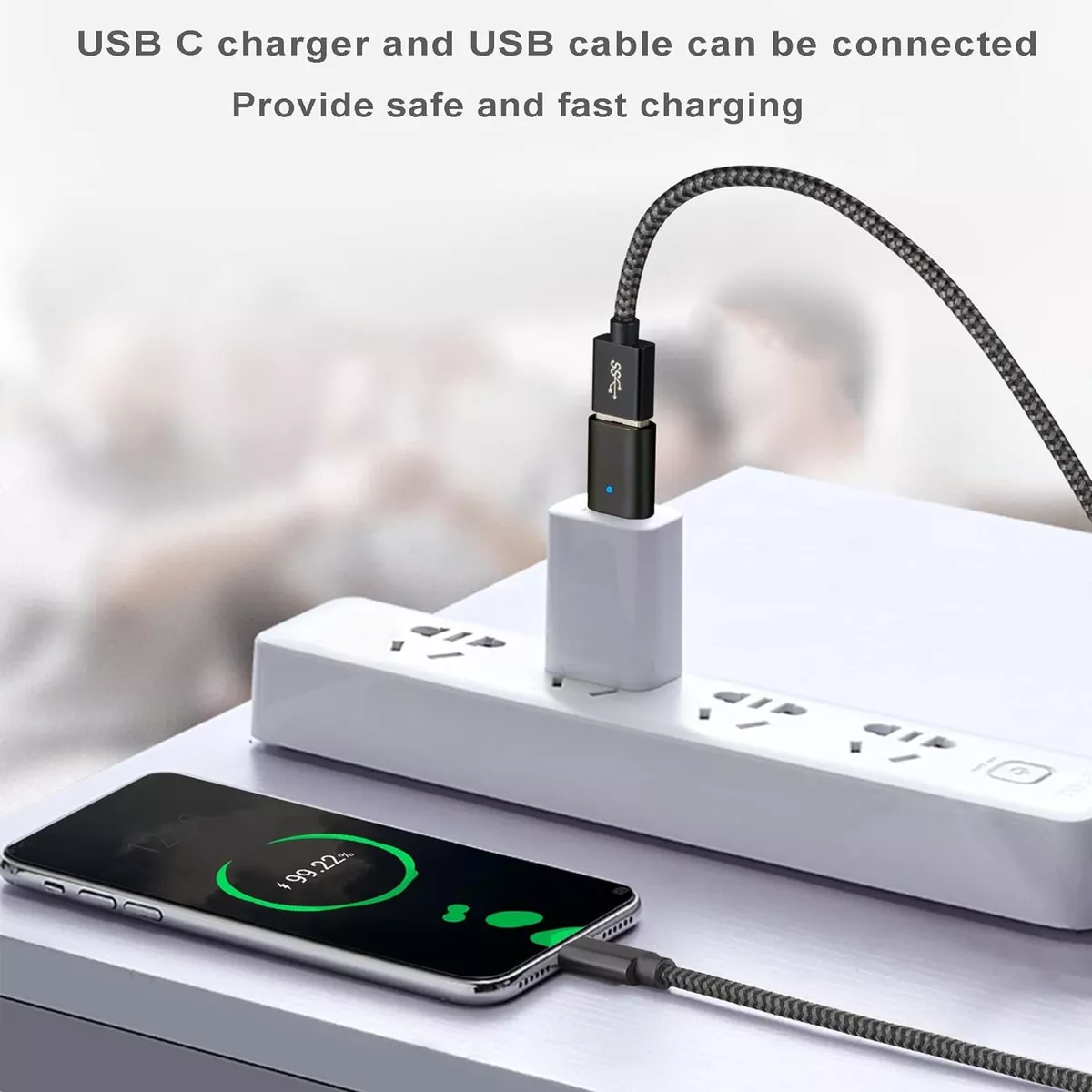 ADAPTADOR USB-C MACHO A USB 3.2 HEMBRA METALICO RESISTENTE - 4