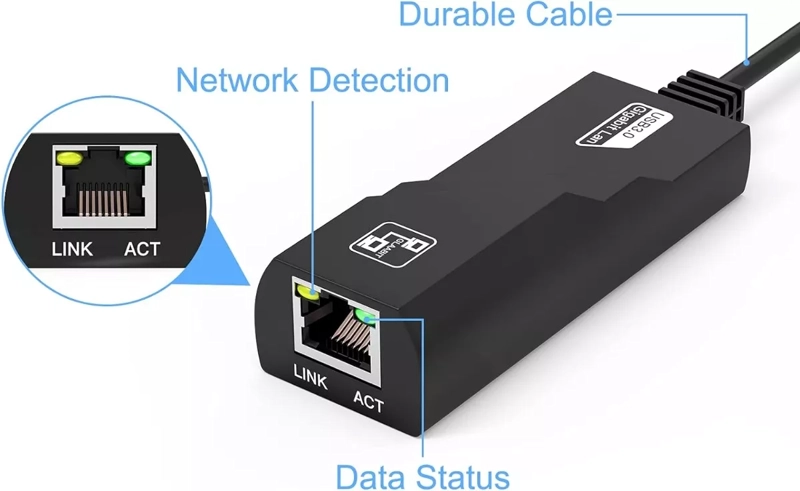 ADAPTADOR USB 3 A RJ45 LAN GIGABIT ETHERNET 10/100/1000 MBPS - 4