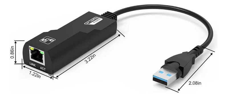 ADAPTADOR USB 3 A RJ45 LAN GIGABIT ETHERNET 10/100/1000 MBPS - 5