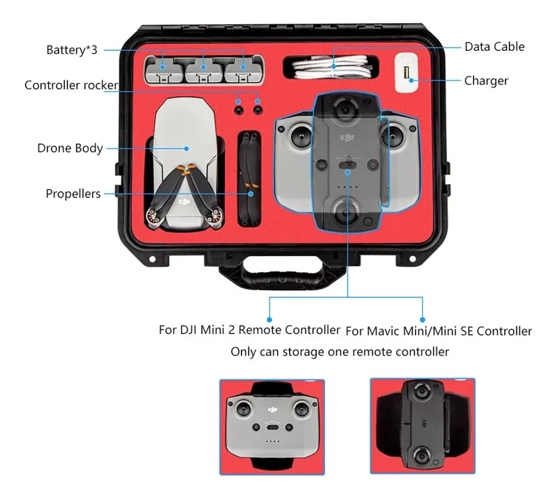 MALETA RIGIDA ANTIGOLPES DRONE DJI MAVIC MINI 1, 2, MINI SE - 2