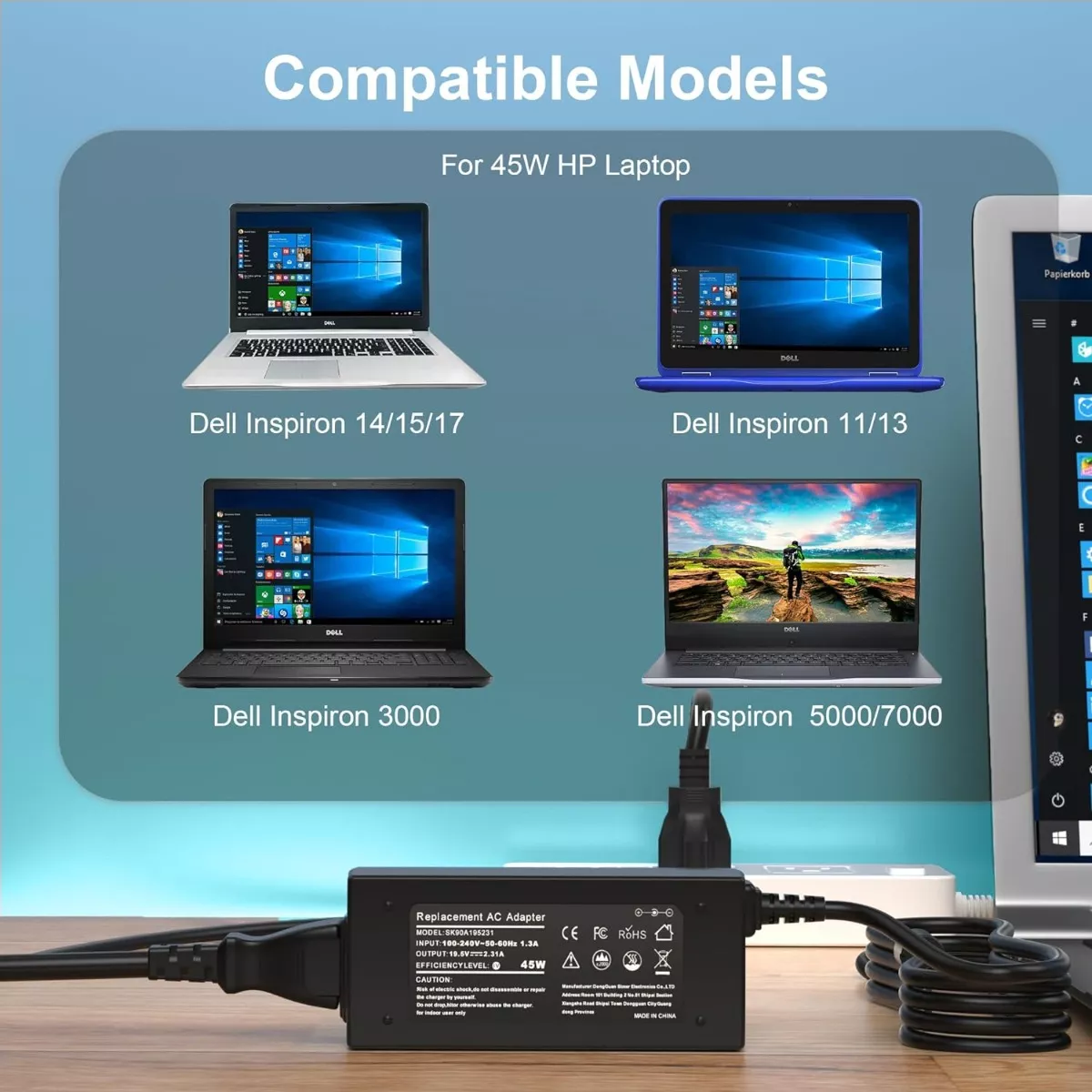 CARGADOR PARA NOTEBOOK DELL INSPIRON 14 3467 SERIES NUEVO - 5
