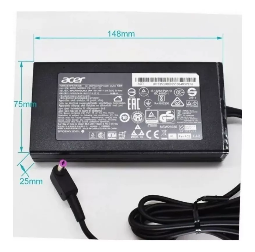 CARGADOR ORIGINAL NOTEBOOK ACER NITRO 5 AN515-54-59UV (135W) - 4