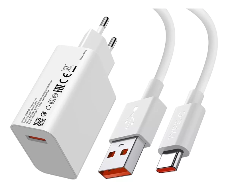 CARGADOR TURBO 33W+ CABLE USB C 2MTS XIAOMI MI 11 LITE, 10T - 1