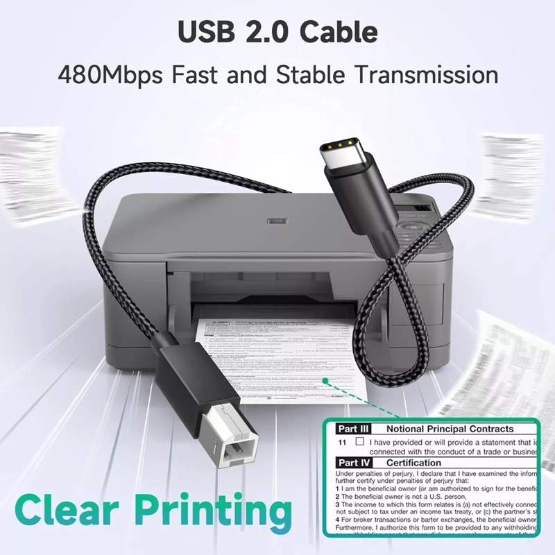 CABLE USB TIPO C A USB B 2.0 IMPRESORA PARA HUAWEI D14 | D15 - 3