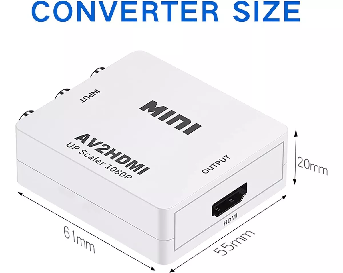 ADAPTADOR CONVERTIDOR AV RCA ANALOGO A HDMI DIGITAL PS3 XBOX - 5