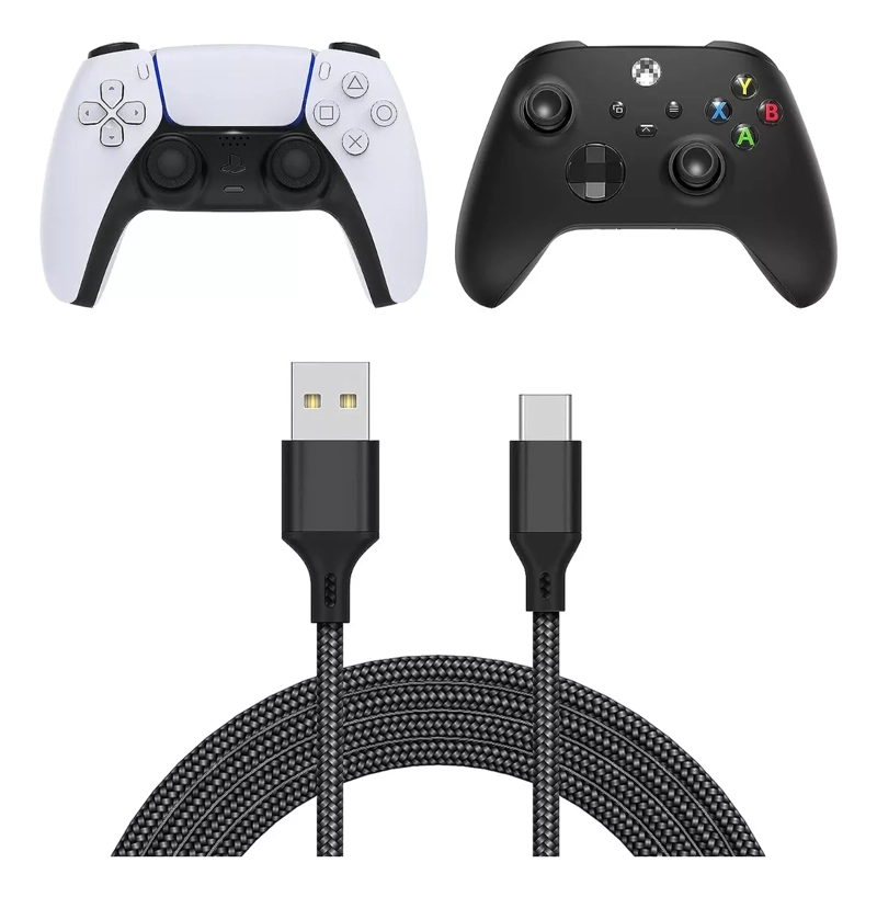 CABLE DE CARGA PARA MANDO XBOX SERIES/ PS5 REFORZADO 3 METRO - 1