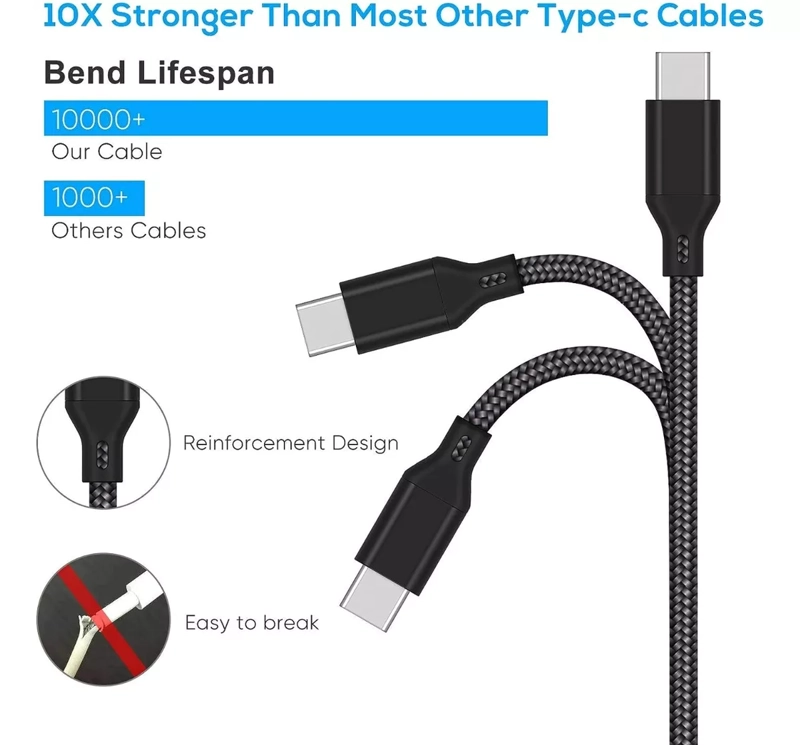 CABLE DE CARGA PARA MANDO XBOX SERIES/ PS5 REFORZADO 3 METRO - 2