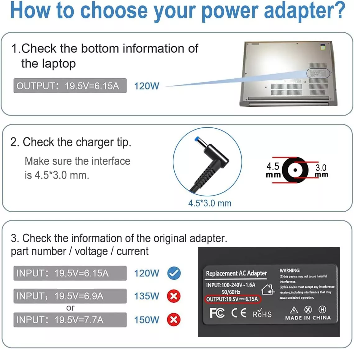 CARGADOR PARA NOTEBOOK HP ENVY 15-J106LA (120W) SERIES - 3