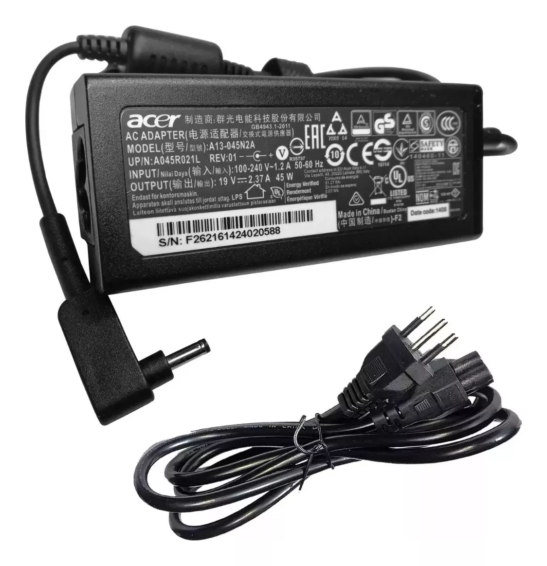 CARGADOR ORIGINAL NOTEBOOK ACER SWIFT 3 SF314-42-R12B- M. TE - 1