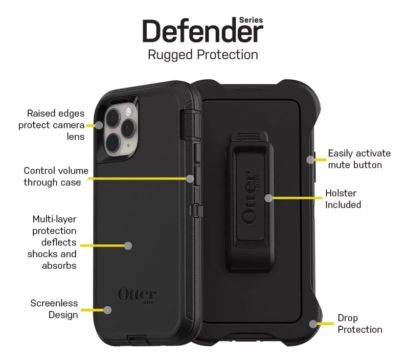 CARCASA IPHONE 11 PRO OTTERBOX DEFENDER + LÁMINA VIDRIO - 4