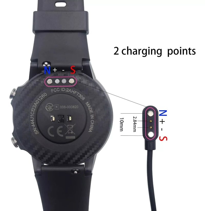 CARGADOR CABLE UNIVERSAL PARA SMARTWATCH 2 PINES 4MM NUEVO - 2