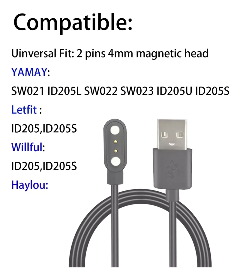 CARGADOR CABLE UNIVERSAL PARA SMARTWATCH 2 PINES 4MM NUEVO - 3