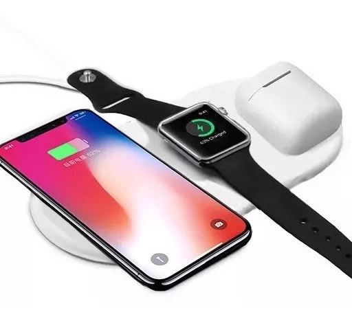 BASE 3EN1 AIRPOWER PARA IPHONE/ WATCH/ AIRPODS CARGA RAPIDA - 1