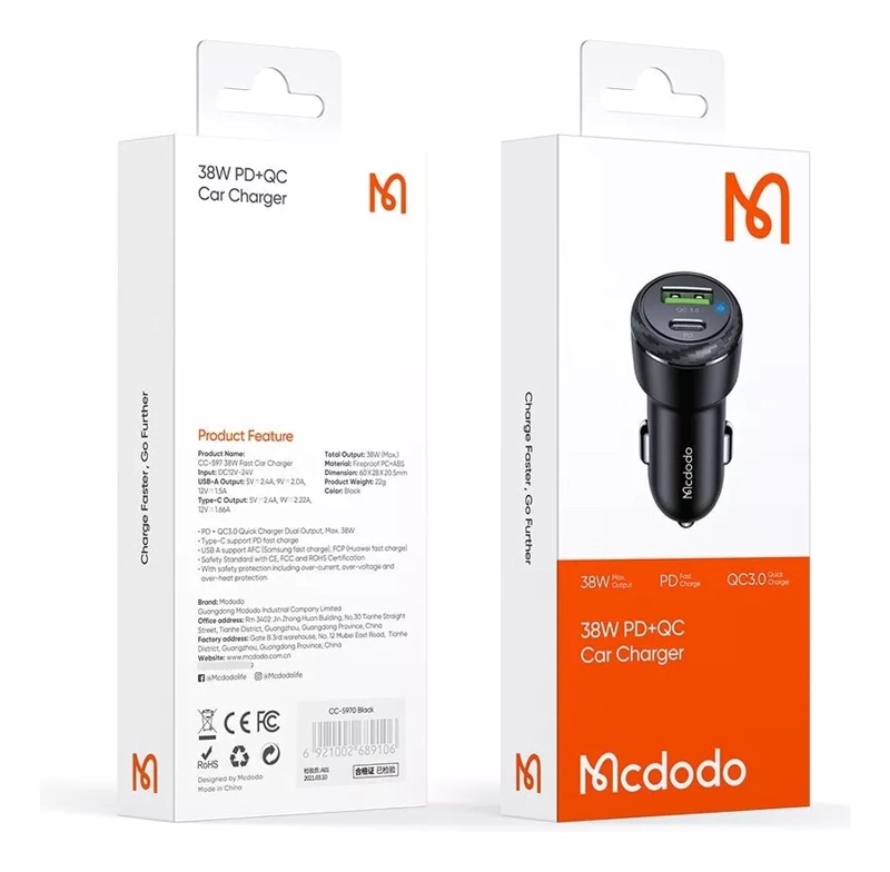 CARGADOR AUTO TURBO 38W + CABLE PARA IPHONE 11 12 13 14 15 - 2
