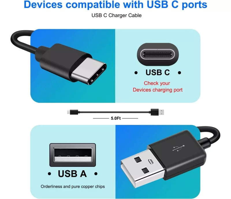 CABLE + CARGADOR CARGA USB C PARA PARLANTE SONY SRS-XB13 - 5