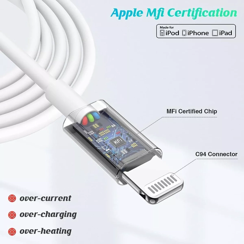 2 CABLE USB-C LIGHTNING 2MT (20W) IPHONE 14 13 12 11 PRO MAX - 4