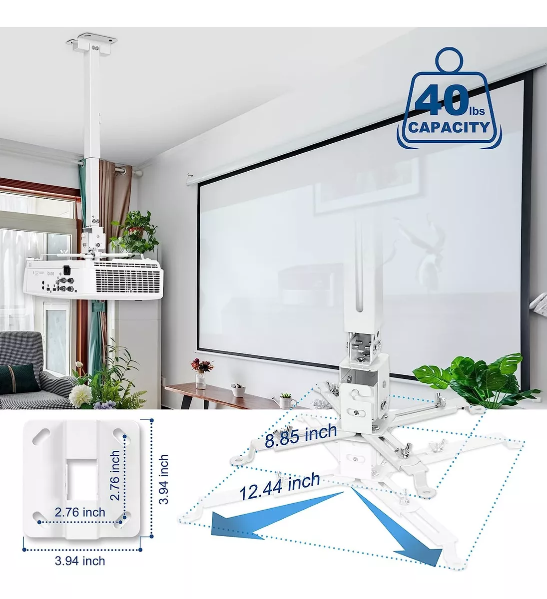 SOPORTE CON BRAZO TECHO PARED PARA PROYECTOR DATA FIRME - 5
