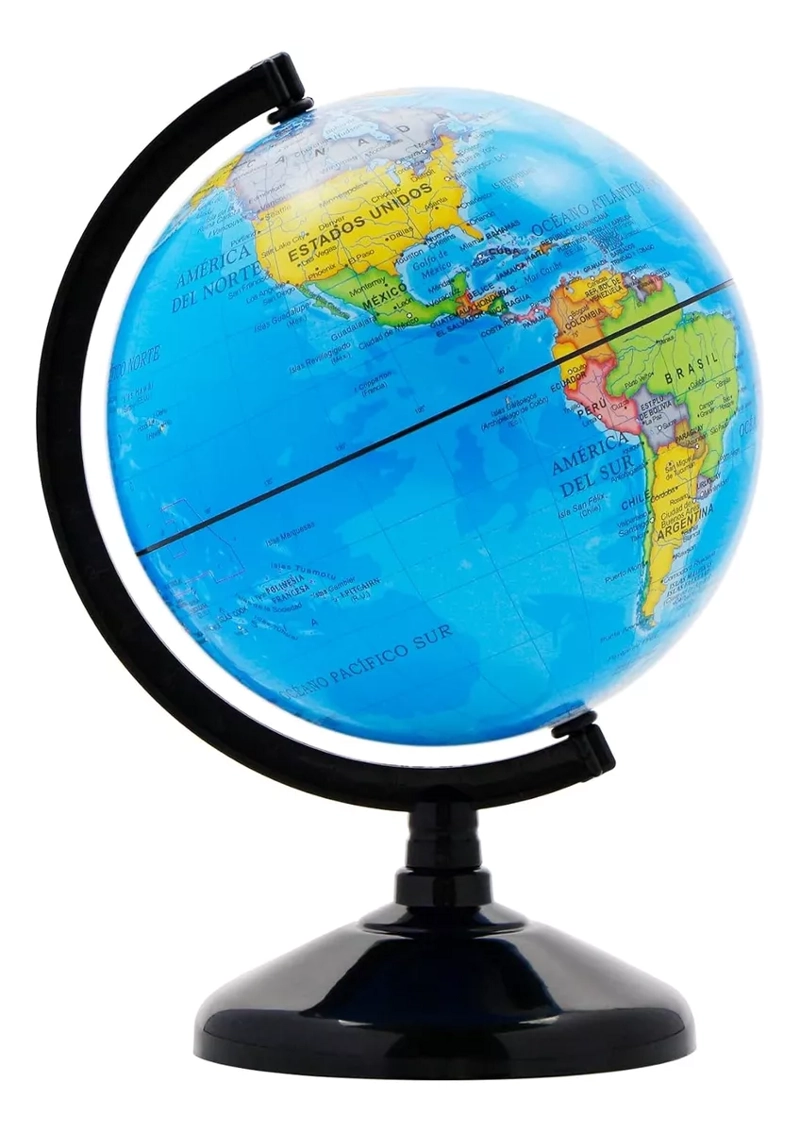 GLOBO TERRAQUEO 21,5 CM 360 GRADOS MAPA MUNDI + BASE FIRME - 1