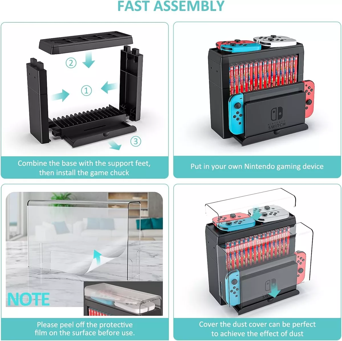 SOPORTE STAND MULTIFUNCIONAL ORGANIZADOR JUEGOS N. SWITCH - 5