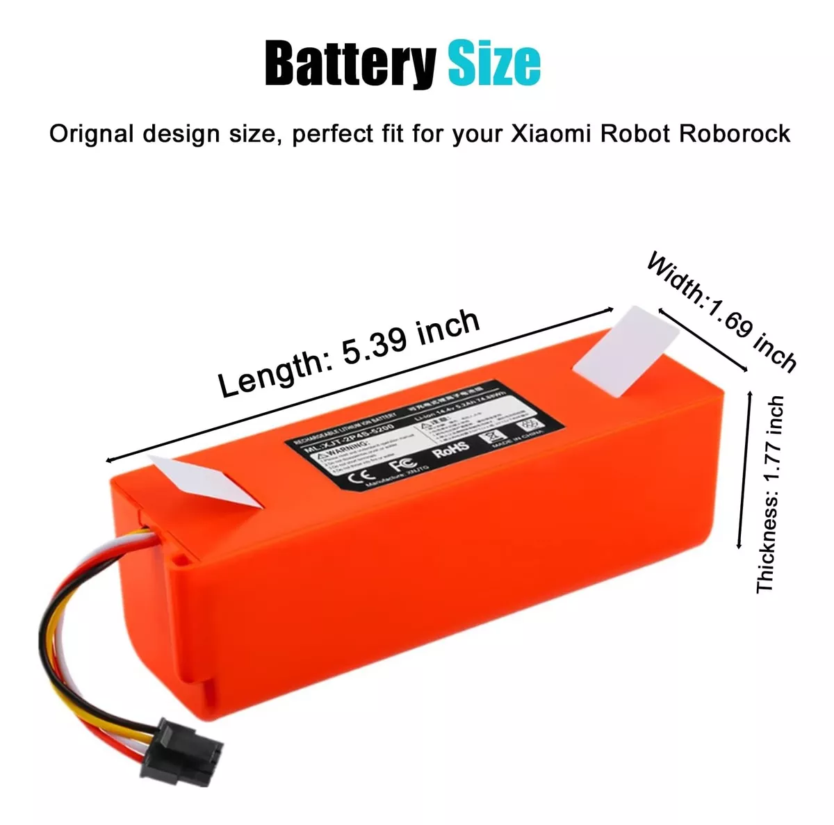 BATERIA PARA XIAOMI MIJIA ROBOROCK S52 S55 T60 T65 E20 E25 - 4