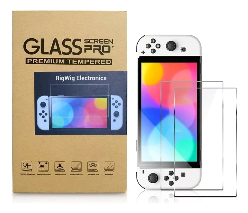 VIDRIO TEMPLADO PACK 2 OLED NINTENDO SWITCH MICA LAMINA - 1