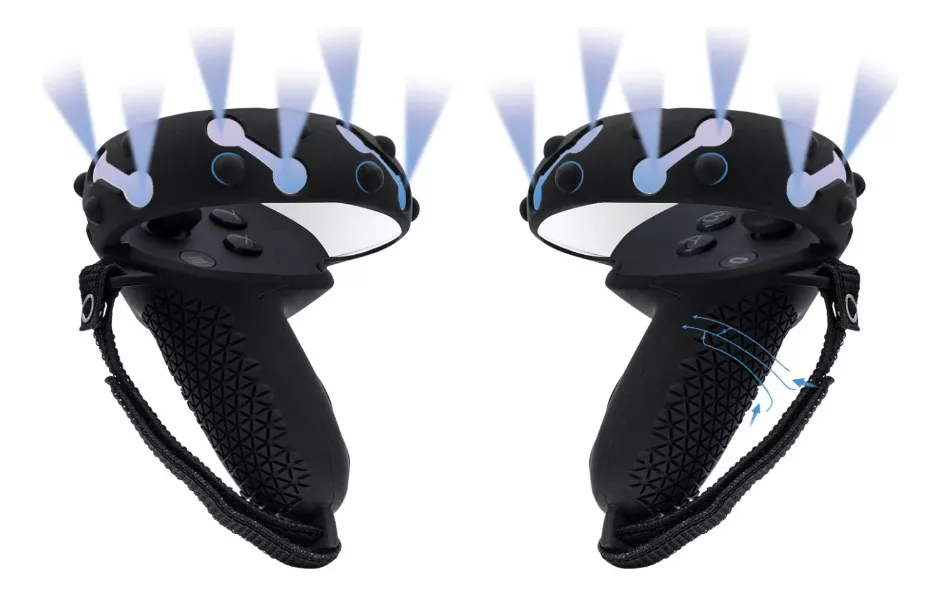 FUNDA GRIPS PARA MANDOS OCULUS QUEST 2 + CORREA AJUSTABLES - 1