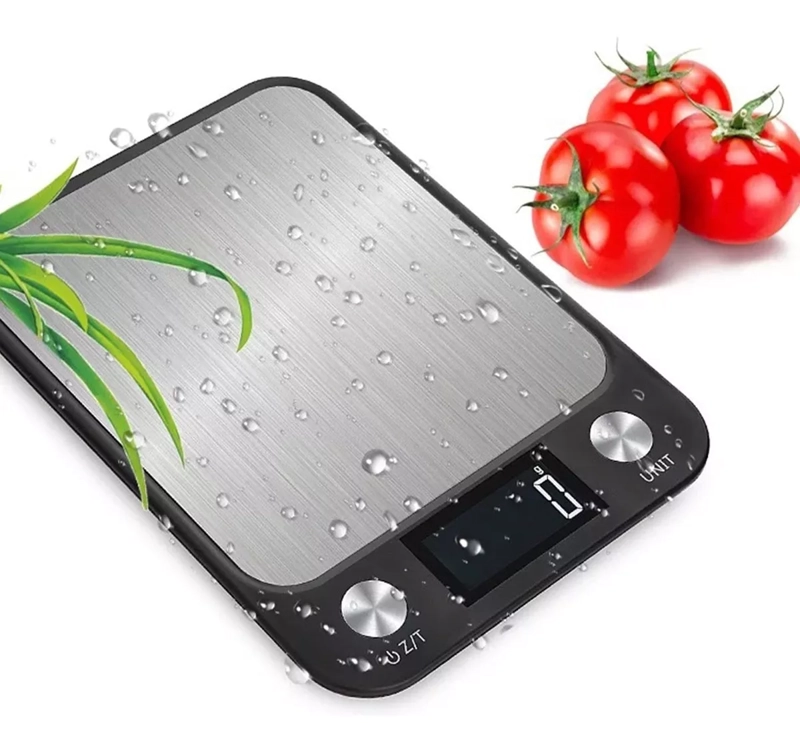 BALANZA COCINA DIGITAL 10KG ALTA PRECISION Y ACERO INOXIDABL NEGRO - 1