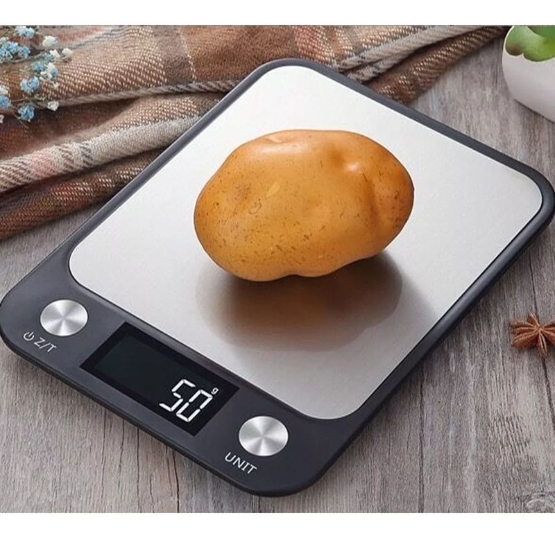 BALANZA COCINA DIGITAL 10KG ALTA PRECISION Y ACERO INOXIDABL NEGRO - 4