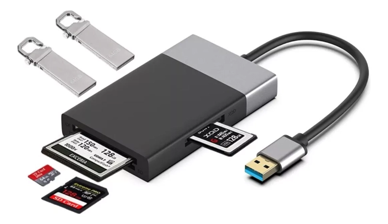 CABLE USB LECTOR MULTIFUNCIONAL TARJETA 6EN1 SD/MICROSD/CF/XQD USB 3.0 - 1